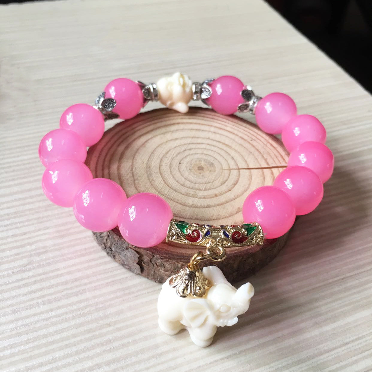 Crystal Elephant Charm Bead