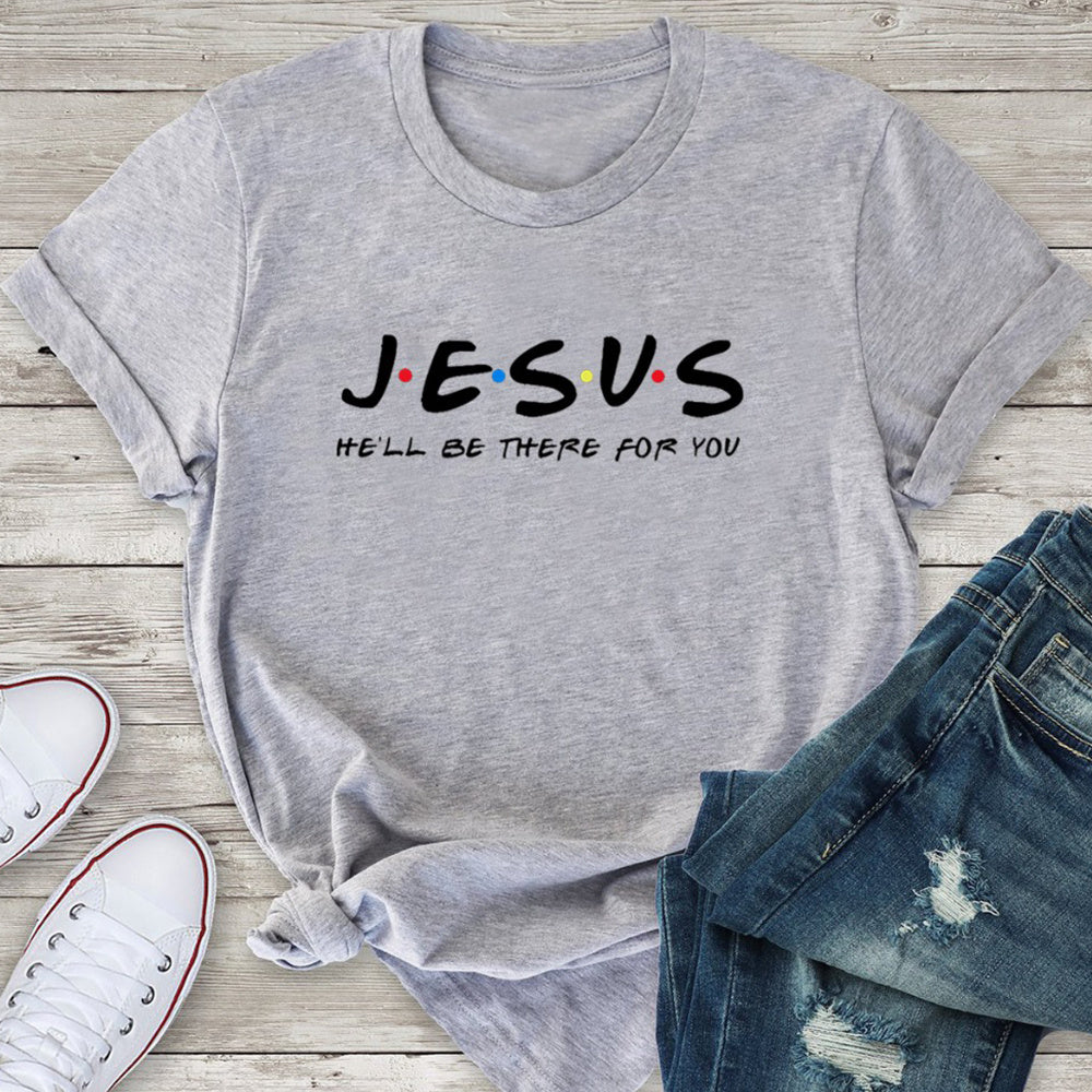 Jesus Friends Print Women T-Shirt Cotton Clothes Tops