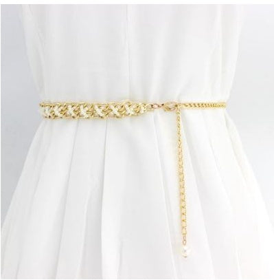 Summer Women''s Pearl Waist Chain Fashion Versatile Decorative Dress With Clothes New Skirt Small Belt Elegant