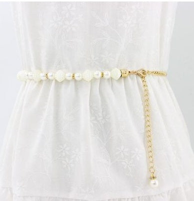 Summer Women''s Pearl Waist Chain Fashion Versatile Decorative Dress With Clothes New Skirt Small Belt Elegant