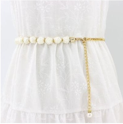 Summer Women''s Pearl Waist Chain Fashion Versatile Decorative Dress With Clothes New Skirt Small Belt Elegant