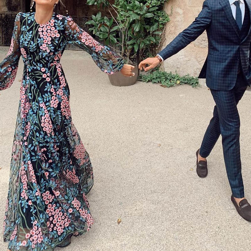Sexy Backless Slim Fashion Printed Dress