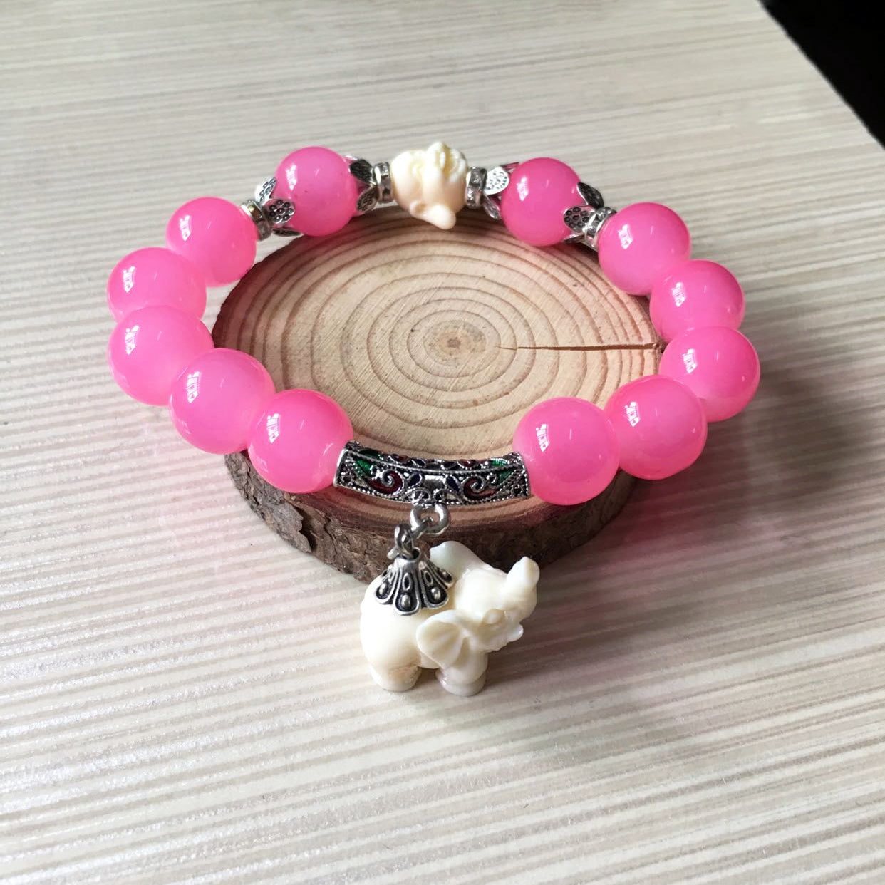 Crystal Elephant Charm Bead