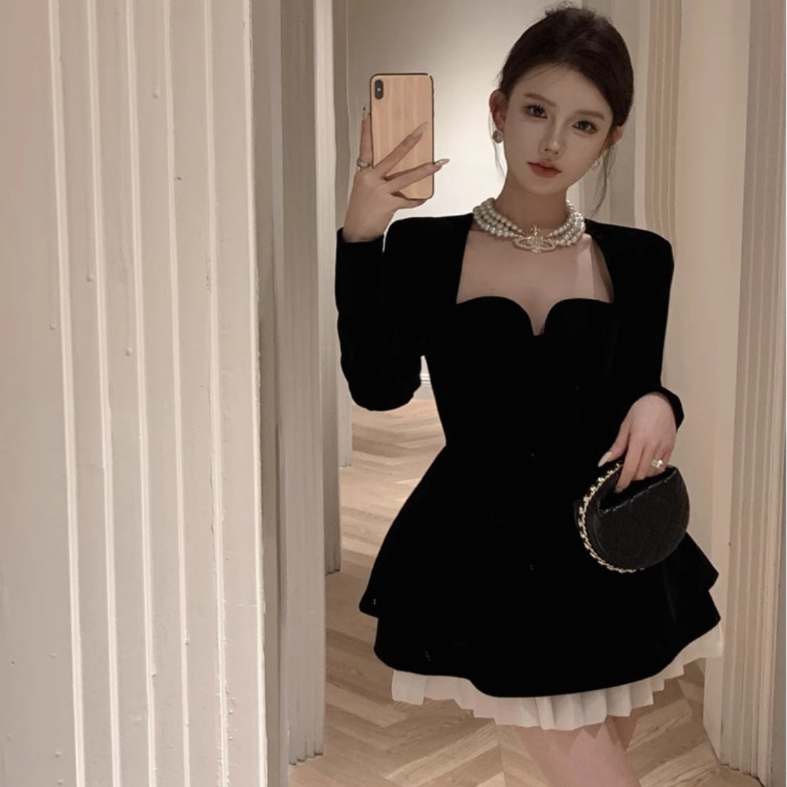 Plus Size Waist Trimming Evening Dress Women Vintage Dress