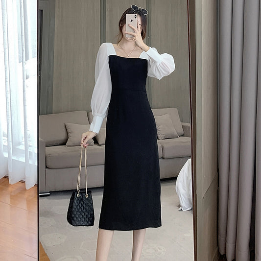 French Vintage Square Neck Dress Girl