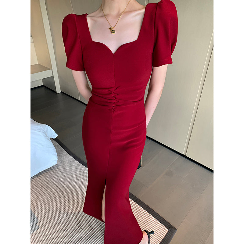 Vintage Hepburn Style Toast Engagement Dress