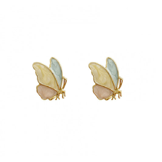 925 Silver Needle Korean Version Of Simple Dripping Butterfly Earrings Female  Ear Jewelry